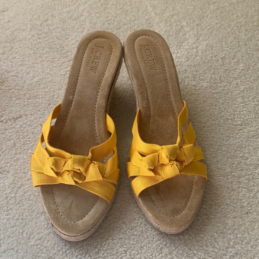 JCrew Yellow Wedges - Brand New
